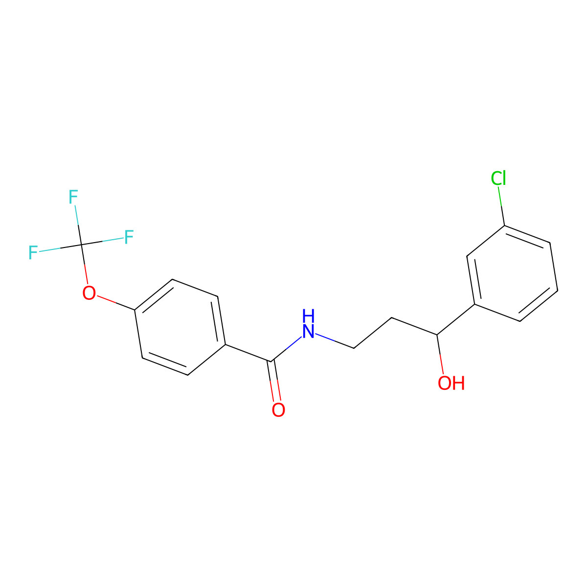 N-[3-(3-chlorophenyl)-3-hydroxypropyl]-4-(trifluoromethoxy)benzamide molecular structure, CAS 2034466-91-4