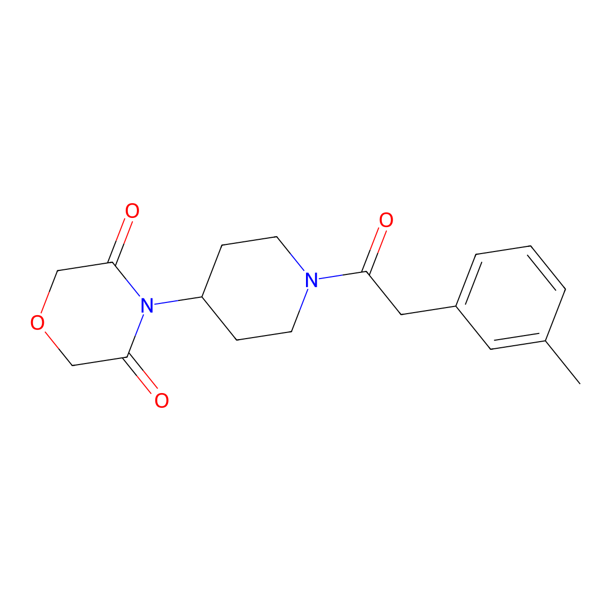 4-(1-(2-(m-Tolyl)acetyl)piperidin-4-yl)morpholine-3,5-dione molecular structure, CAS 2034467-00-8