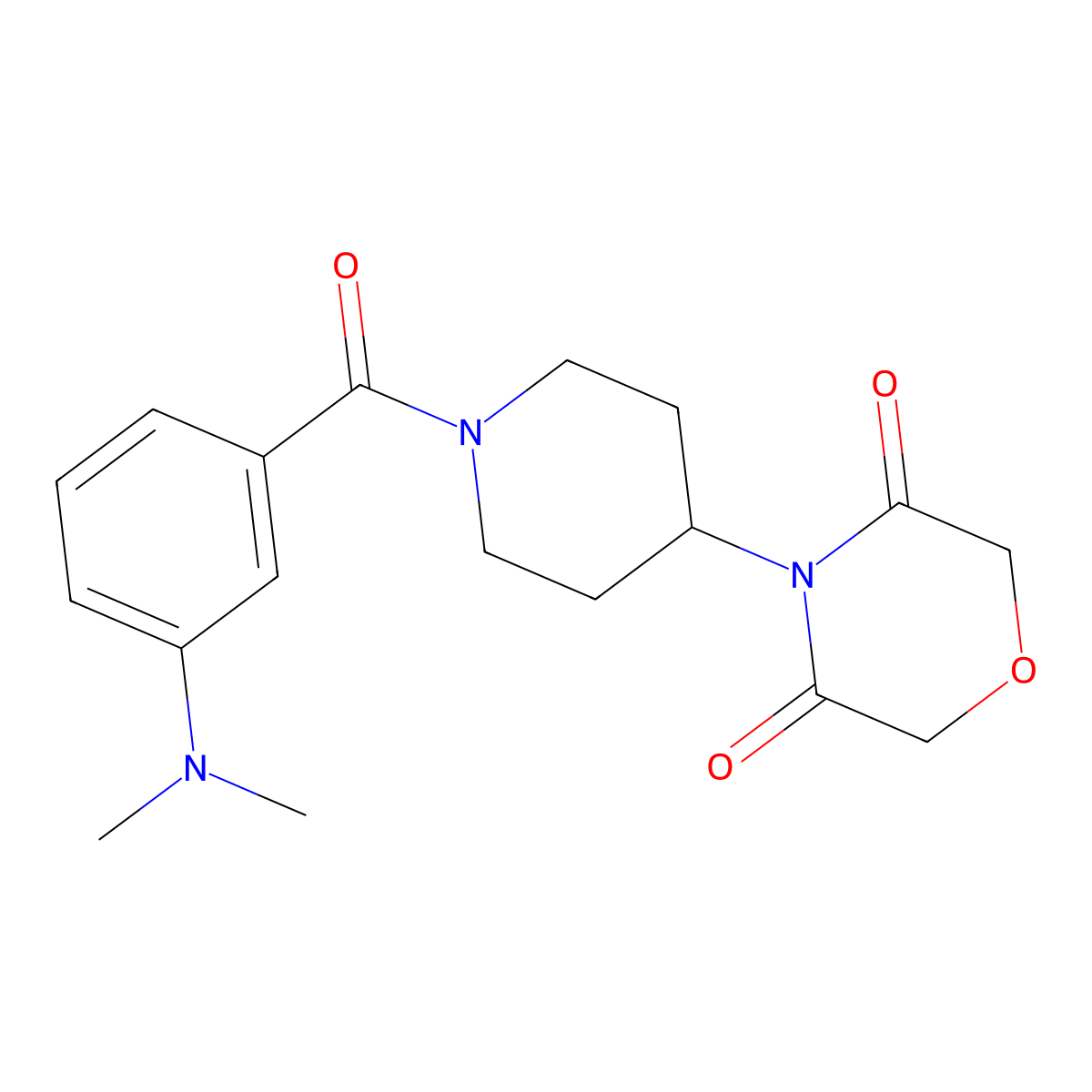 4-{1-[3-(Dimethylamino)benzoyl]piperidin-4-yl}morpholine-3,5-dione molecular structure, CAS 2034467-03-1