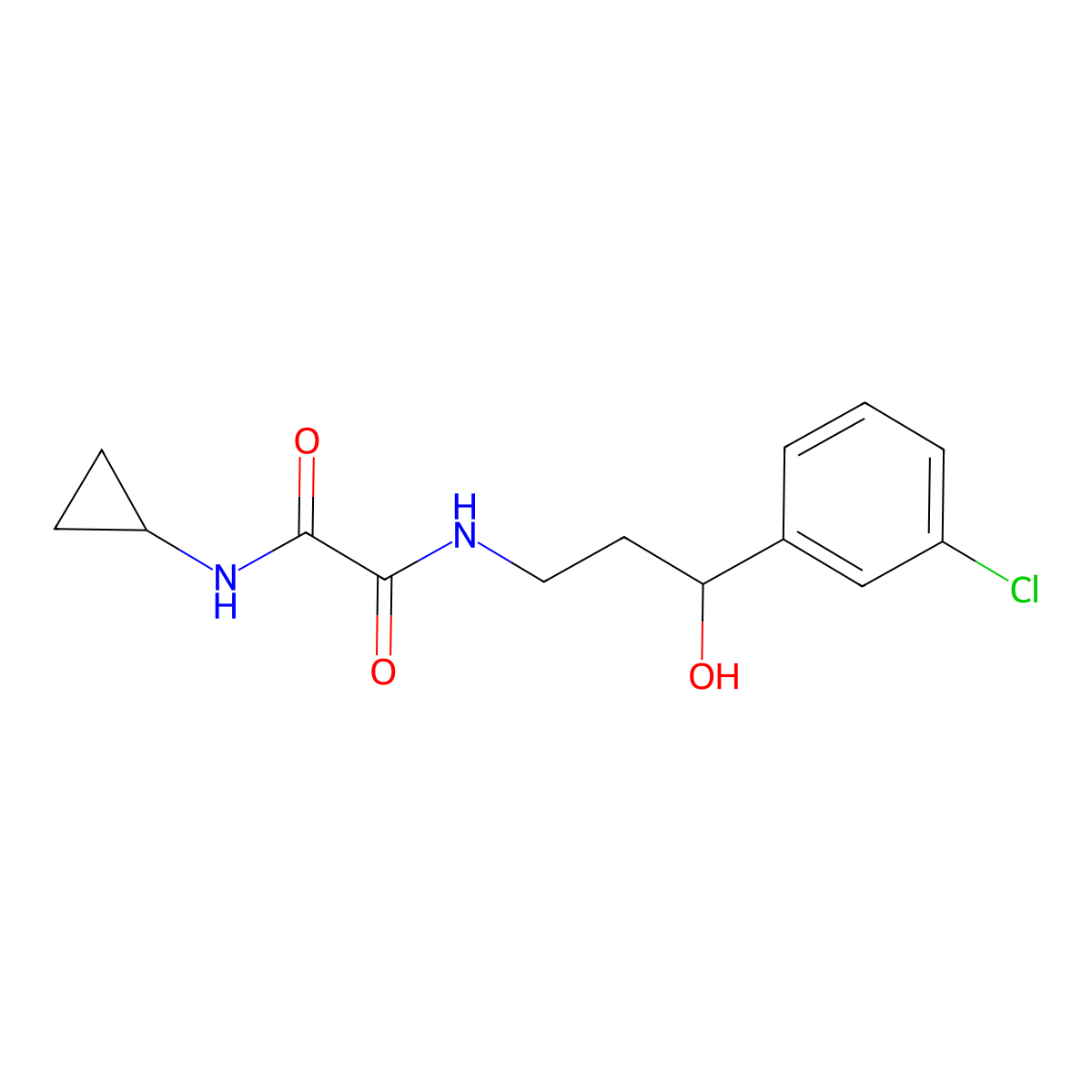 N1-(3-(3-chlorophenyl)-3-hydroxypropyl)-N2-cyclopropyloxalamide molecular structure, CAS 2034467-10-0