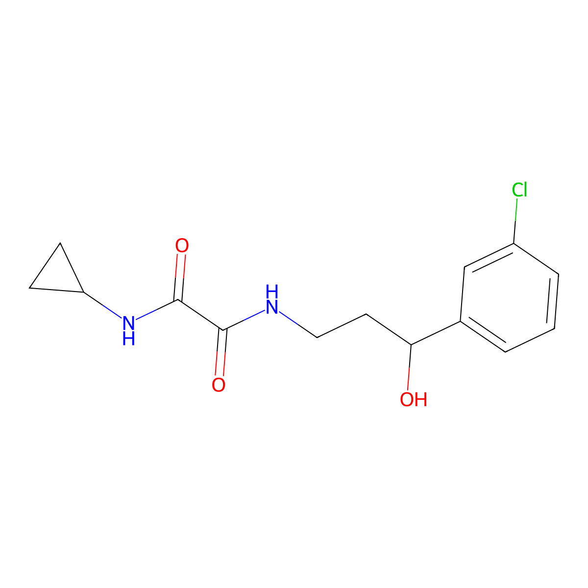 N1-(3-(3-chlorophenyl)-3-hydroxypropyl)-N2-cyclopropyloxalamide molecular structure, CAS 2034467-10-0