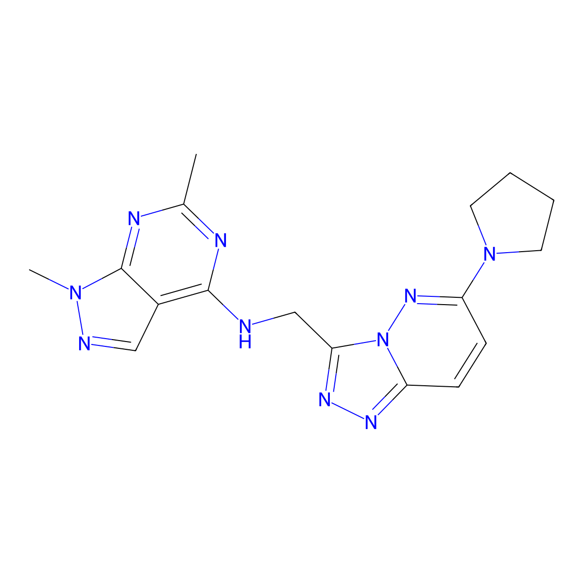 1,6-dimethyl-N-{[6-(pyrrolidin-1-yl)-[1,2,4]triazolo[4,3-b]pyridazin-3-yl]methyl}-1H-pyrazolo[3,4-d]pyrimidin-4-amine molecular structure, CAS 2034467-11-1