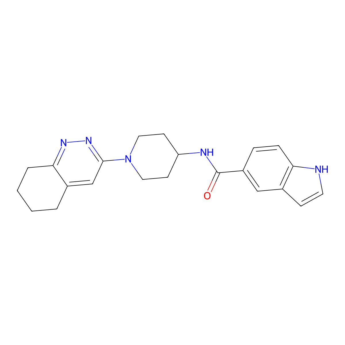 N-[1-(5,6,7,8-tetrahydrocinnolin-3-yl)piperidin-4-yl]-1H-indole-5-carboxamide molecular structure, CAS 2034467-18-8