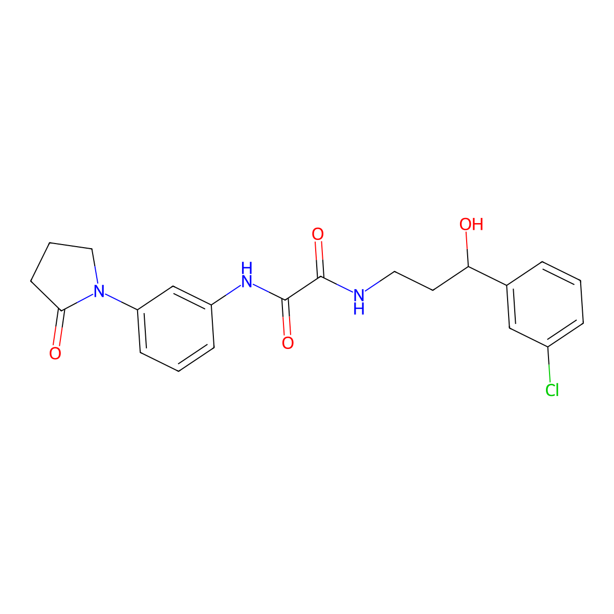 N1-(3-(3-chlorophenyl)-3-hydroxypropyl)-N2-(3-(2-oxopyrrolidin-1-yl)phenyl)oxalamide molecular structure, CAS 2034467-19-9