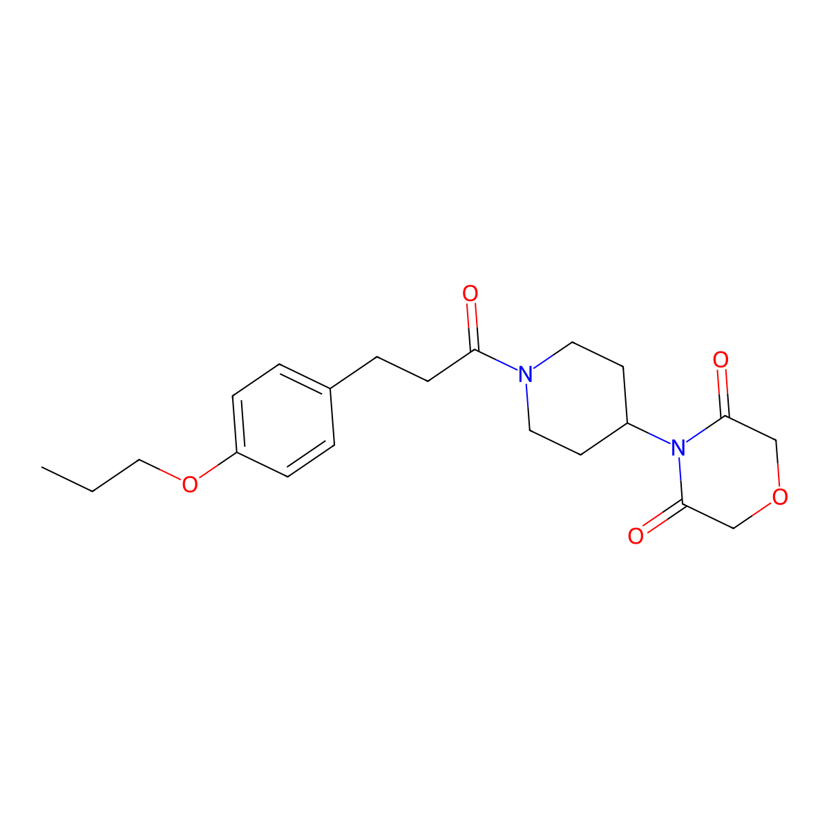 4-(1-(3-(4-Propoxyphenyl)propanoyl)piperidin-4-yl)morpholine-3,5-dione molecular structure, CAS 2034467-20-2