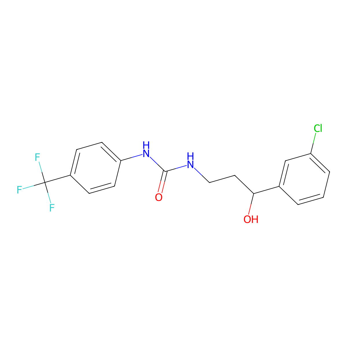 1-[3-(3-Chlorophenyl)-3-hydroxypropyl]-3-[4-(trifluoromethyl)phenyl]urea molecular structure, CAS 2034467-28-0