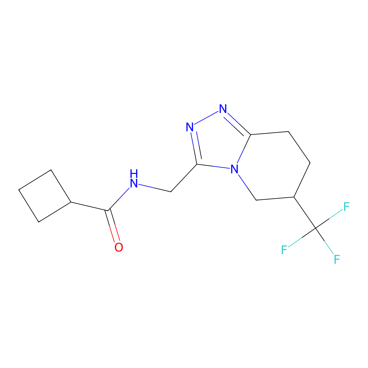 N-{[6-(trifluoromethyl)-5H,6H,7H,8H-[1,2,4]triazolo[4,3-a]pyridin-3-yl]methyl}cyclobutanecarboxamide molecular structure, CAS 2034467-35-9