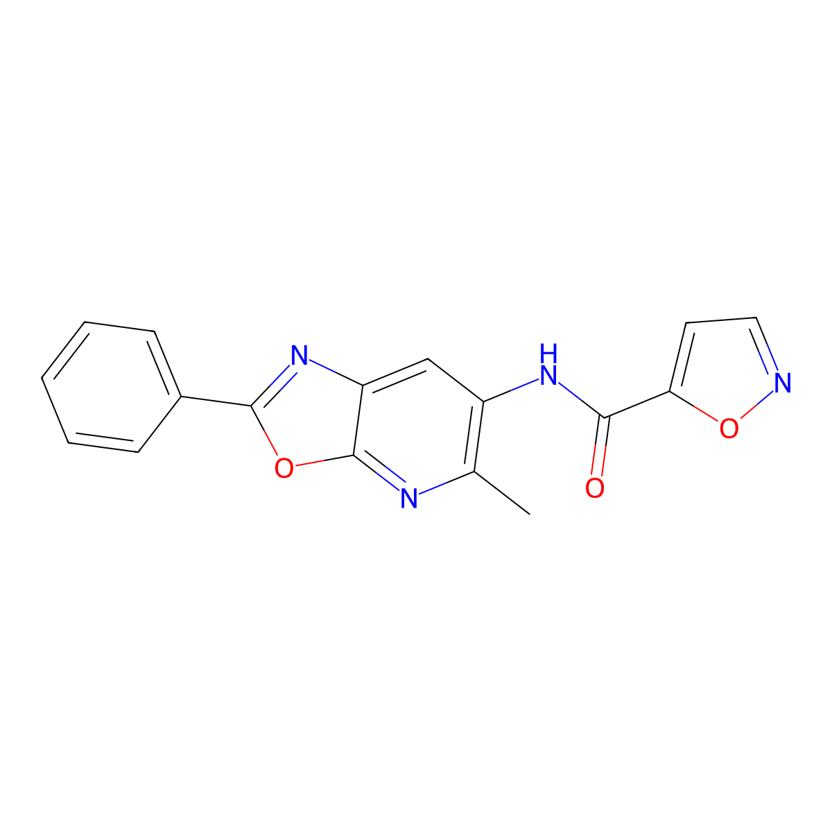 N-(5-methyl-2-phenyloxazolo[5,4-b]pyridin-6-yl)isoxazole-5-carboxamide molecular structure, CAS 2034467-55-3