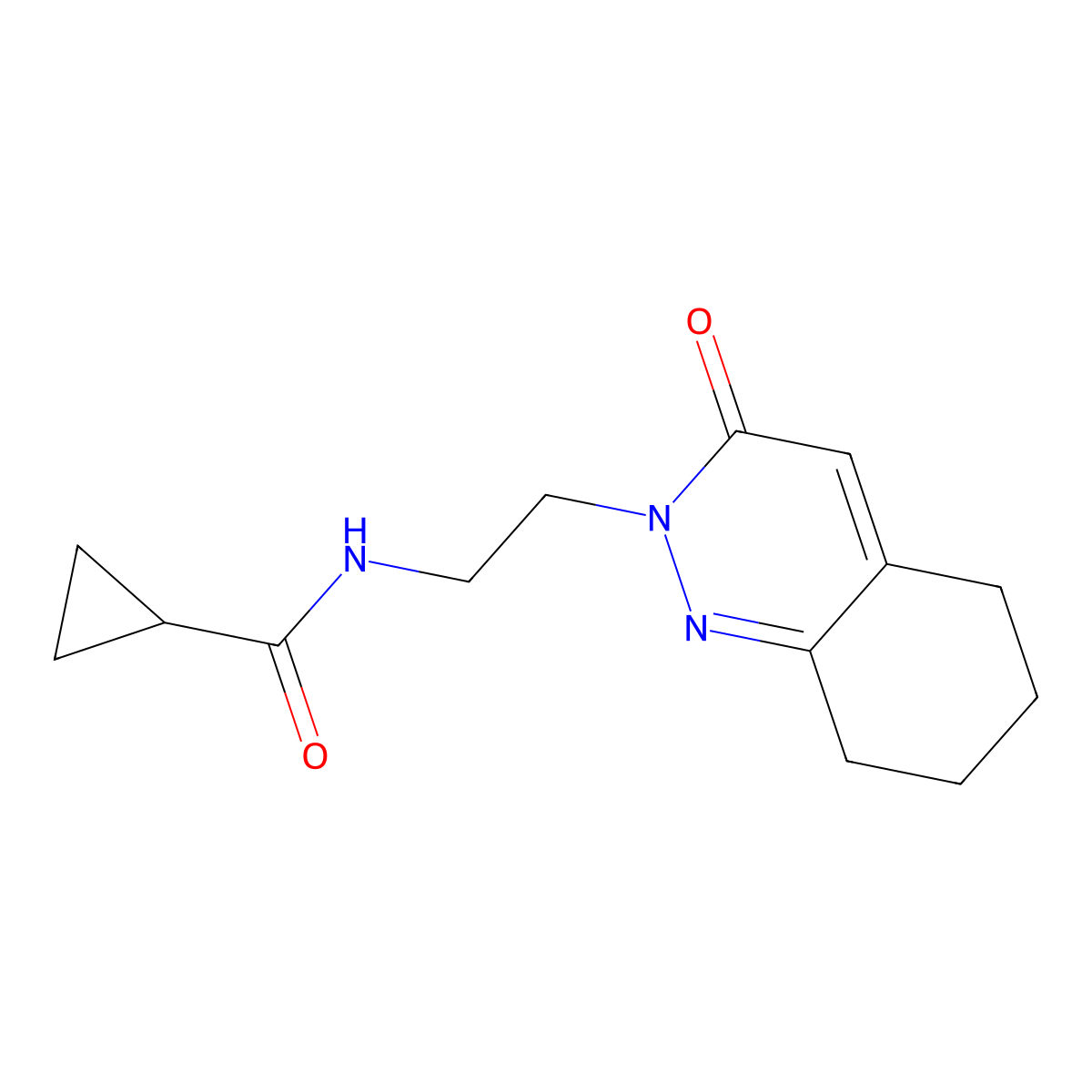 N-(2-(3-oxo-5,6,7,8-tetrahydrocinnolin-2(3H)-yl)ethyl)cyclopropanecarboxamide molecular structure, CAS 2034467-58-6