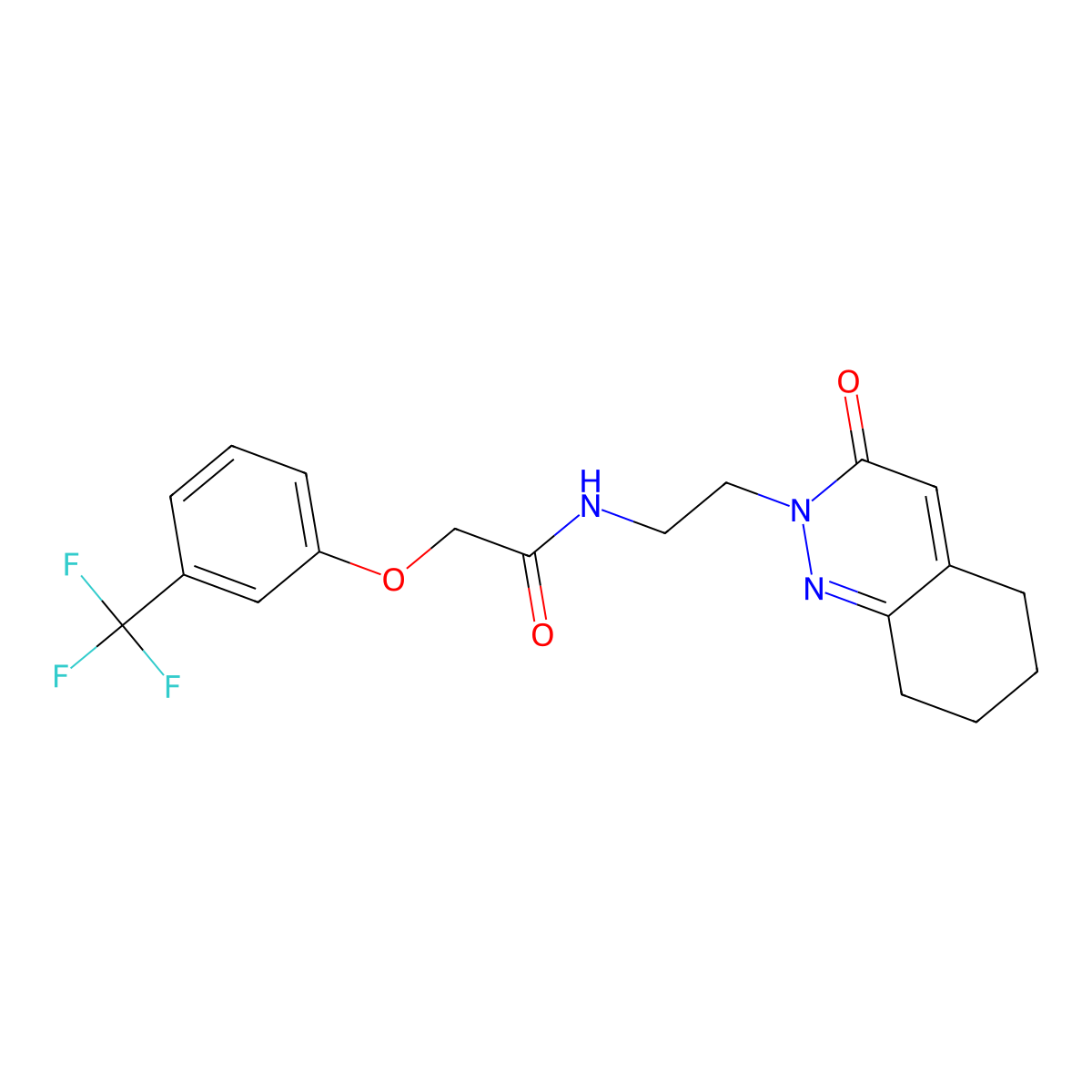 N-(2-(3-oxo-5,6,7,8-tetrahydrocinnolin-2(3H)-yl)ethyl)-2-(3-(trifluoromethyl)phenoxy)acetamide molecular structure, CAS 2034467-68-8