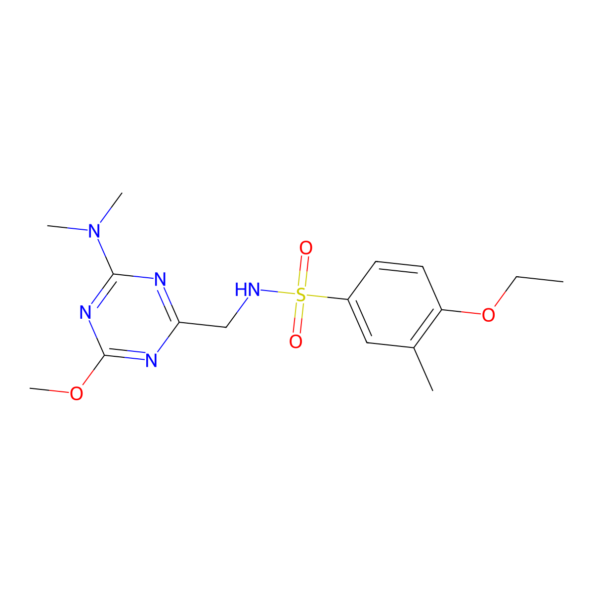 N-((4-(dimethylamino)-6-methoxy-1,3,5-triazin-2-yl)methyl)-4-ethoxy-3-methylbenzenesulfonamide molecular structure, CAS 2034467-86-0