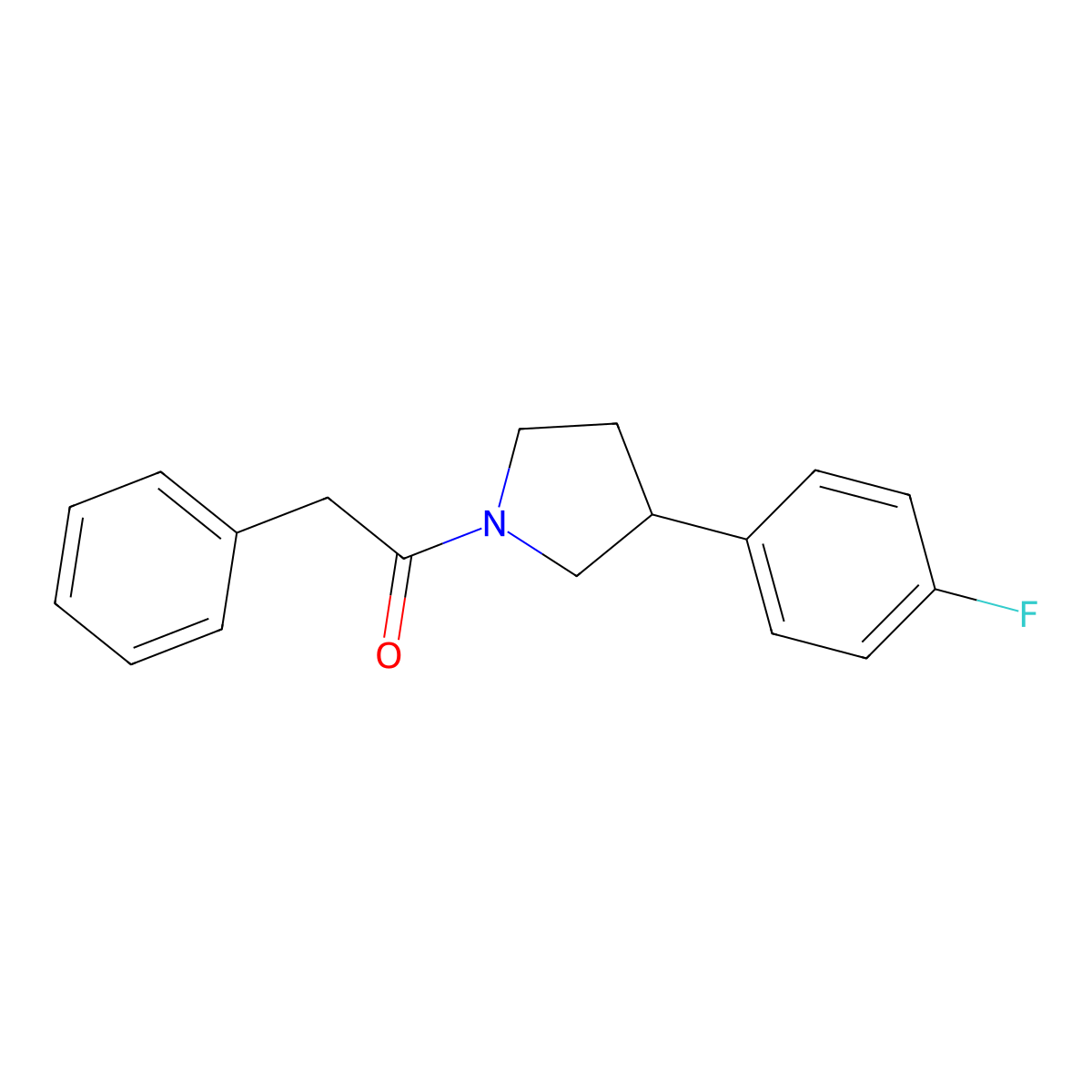 1-(3-(4-Fluorophenyl)pyrrolidin-1-yl)-2-phenylethanone molecular structure, CAS 2034467-87-1