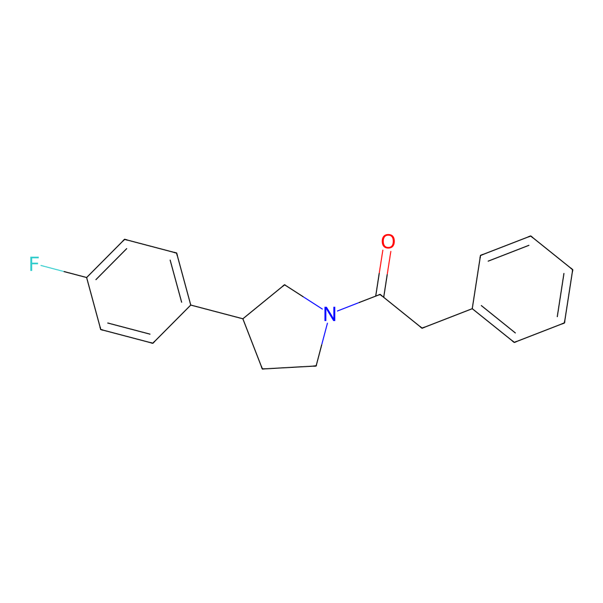 1-(3-(4-Fluorophenyl)pyrrolidin-1-yl)-2-phenylethanone molecular structure, CAS 2034467-87-1