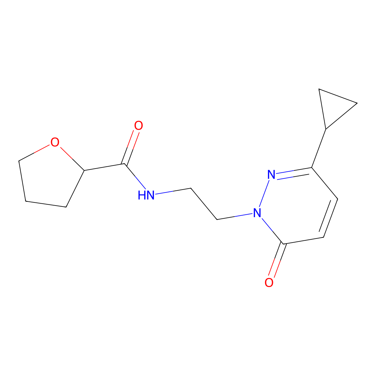 N-(2-(3-cyclopropyl-6-oxopyridazin-1(6H)-yl)ethyl)tetrahydrofuran-2-carboxamide molecular structure, CAS 2034467-99-5