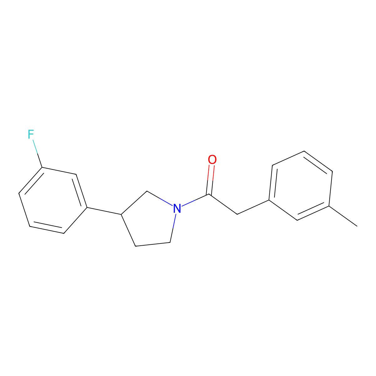 1-(3-(3-Fluorophenyl)pyrrolidin-1-yl)-2-(m-tolyl)ethanone molecular structure, CAS 2034468-02-3