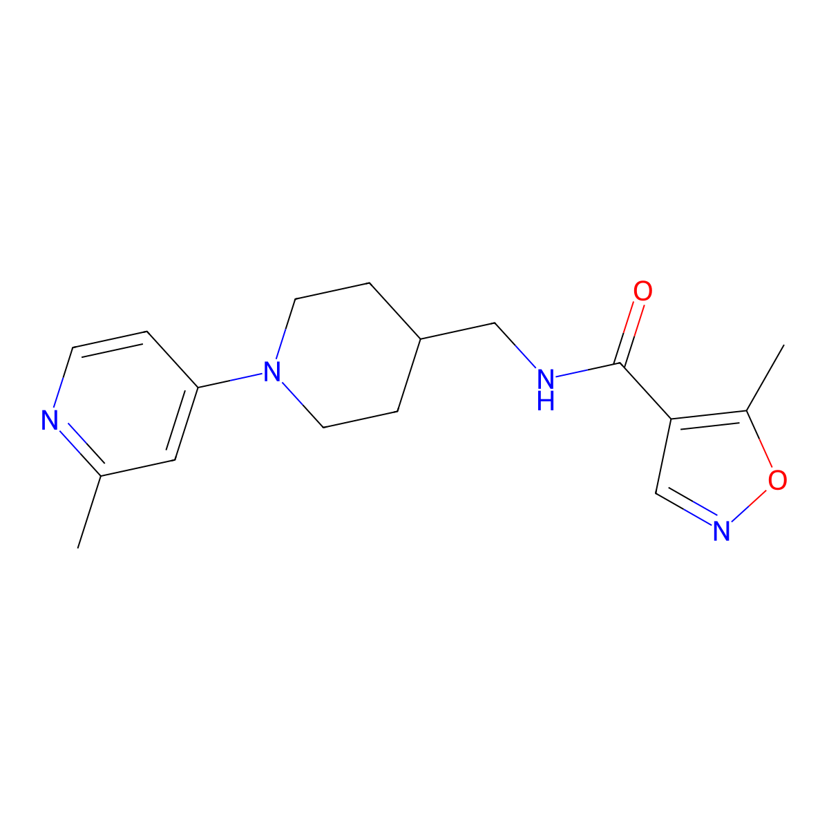 5-methyl-N-((1-(2-methylpyridin-4-yl)piperidin-4-yl)methyl)isoxazole-4-carboxamide molecular structure, CAS 2034468-03-4