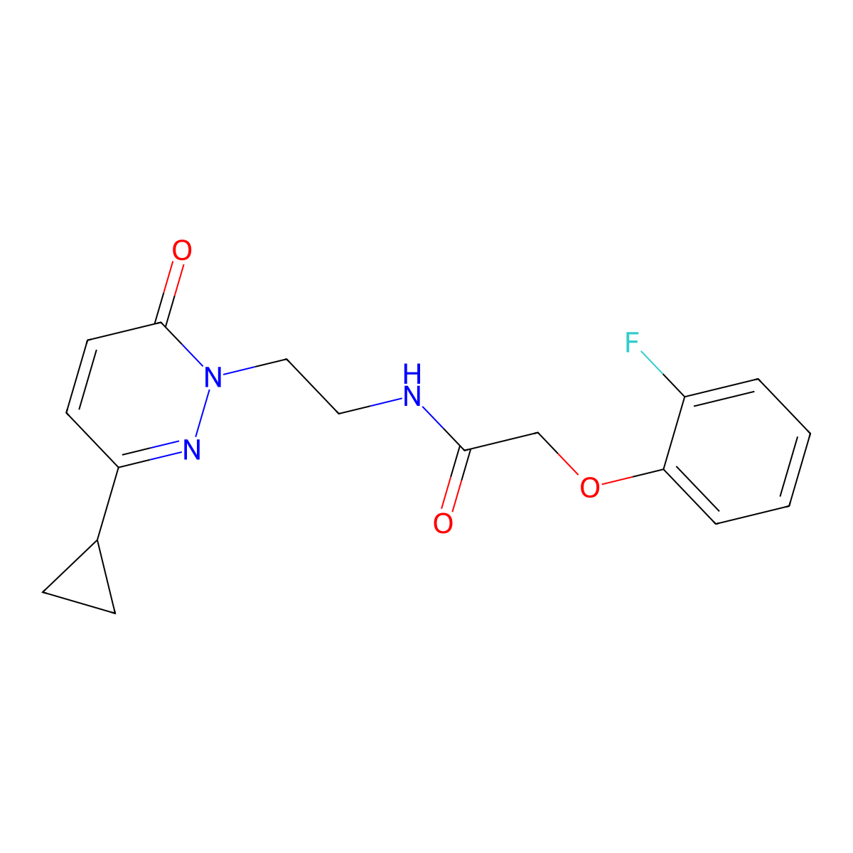 N-(2-(3-cyclopropyl-6-oxopyridazin-1(6H)-yl)ethyl)-2-(2-fluorophenoxy)acetamide molecular structure, CAS 2034468-04-5