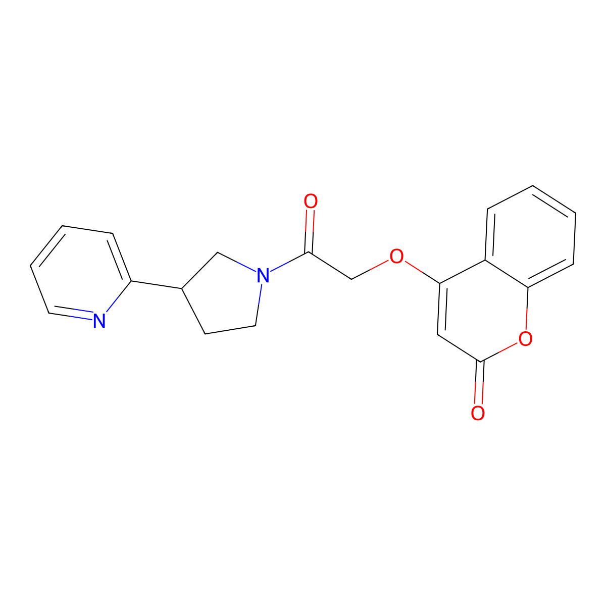 4-(2-oxo-2-(3-(pyridin-2-yl)pyrrolidin-1-yl)ethoxy)-2H-chromen-2-one molecular structure, CAS 2034468-14-7