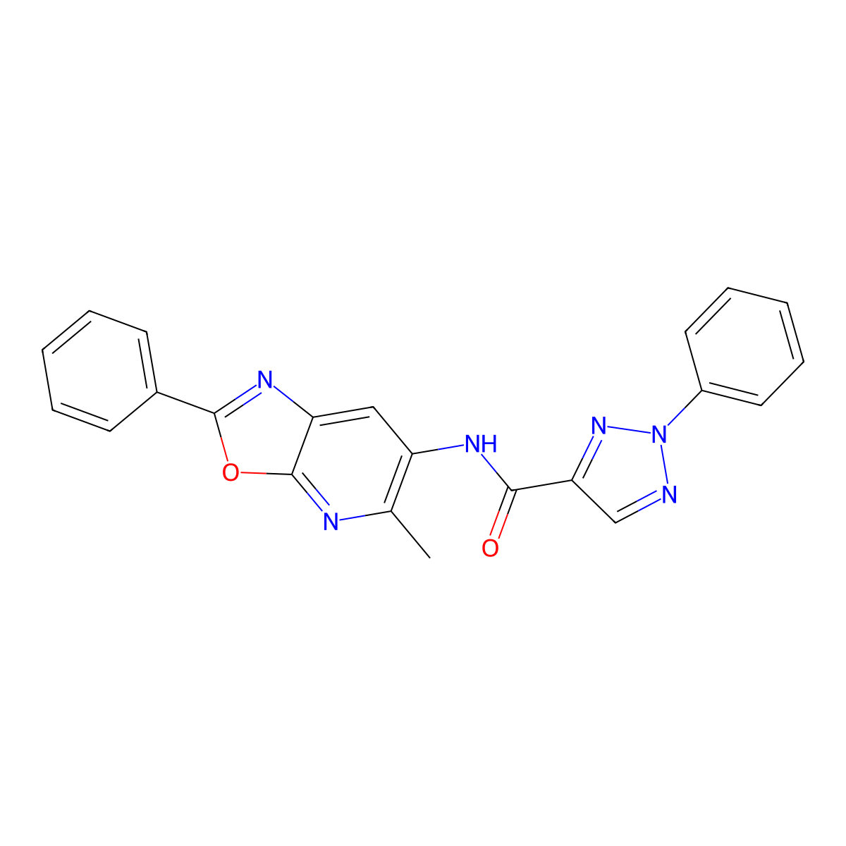 N-(5-methyl-2-phenyloxazolo[5,4-b]pyridin-6-yl)-2-phenyl-2H-1,2,3-triazole-4-carboxamide molecular structure, CAS 2034468-19-2