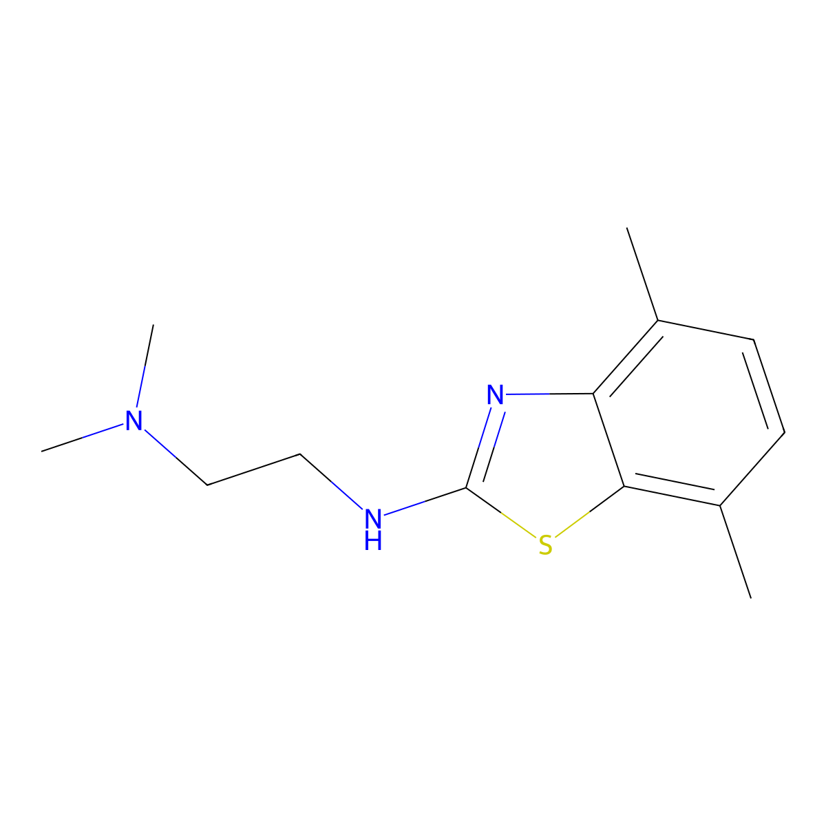 N1-(4,7-dimethylbenzo[d]thiazol-2-yl)-N2,N2-dimethylethane-1,2-diamine molecular structure, CAS 2034468-27-2