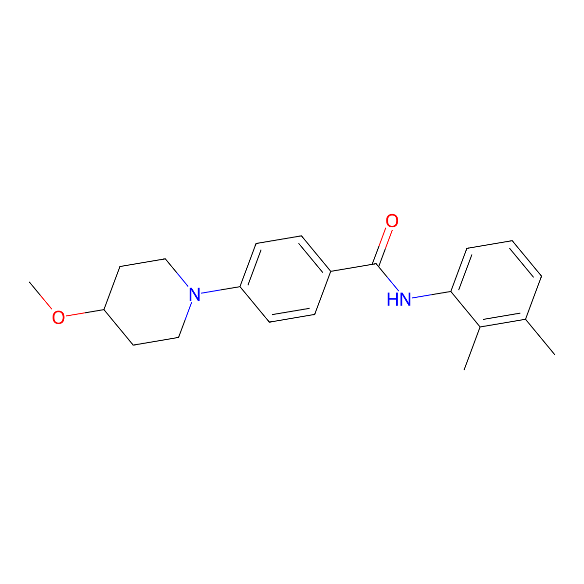N-(2,3-dimethylphenyl)-4-(4-methoxypiperidin-1-yl)benzamide molecular structure, CAS 2034468-41-0