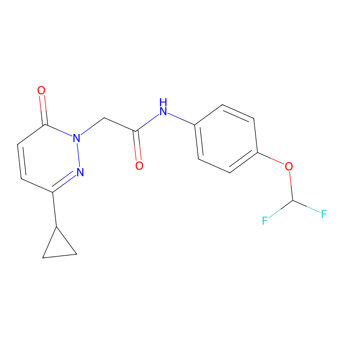 2-(3-cyclopropyl-6-oxopyridazin-1(6H)-yl)-N-(4-(difluoromethoxy)phenyl)acetamide molecular structure, CAS 2034468-46-5