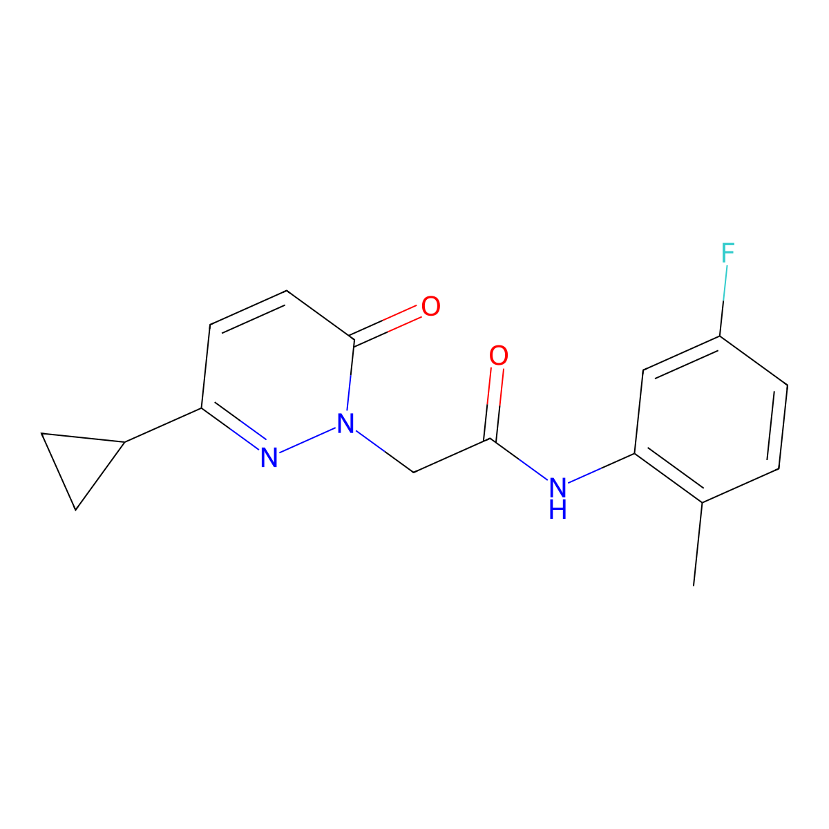 2-(3-cyclopropyl-6-oxopyridazin-1(6H)-yl)-N-(5-fluoro-2-methylphenyl)acetamide molecular structure, CAS 2034468-56-7