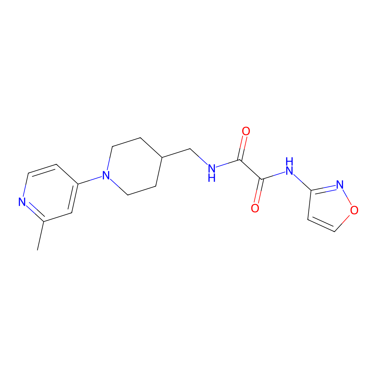 N1-(isoxazol-3-yl)-N2-((1-(2-methylpyridin-4-yl)piperidin-4-yl)methyl)oxalamide molecular structure, CAS 2034468-60-3