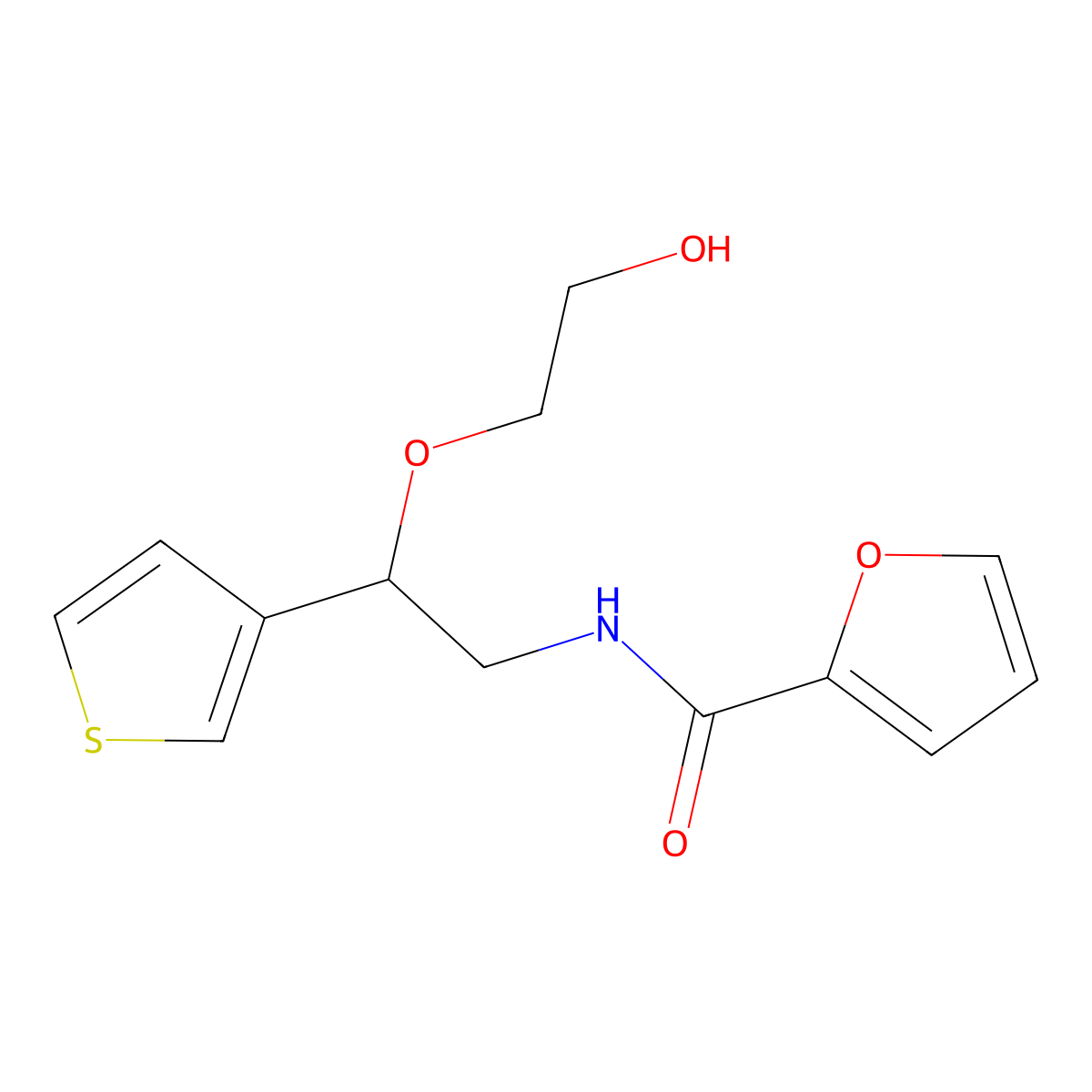 N-[2-(2-hydroxyethoxy)-2-(thiophen-3-yl)ethyl]furan-2-carboxamide molecular structure, CAS 2034468-64-7