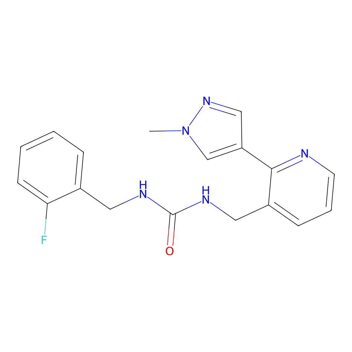 1-(2-fluorobenzyl)-3-((2-(1-methyl-1H-pyrazol-4-yl)pyridin-3-yl)methyl)urea molecular structure, CAS 2034468-65-8