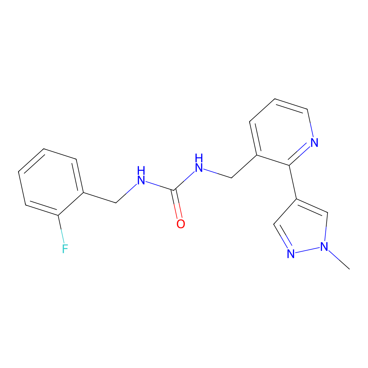 1-(2-fluorobenzyl)-3-((2-(1-methyl-1H-pyrazol-4-yl)pyridin-3-yl)methyl)urea molecular structure, CAS 2034468-65-8