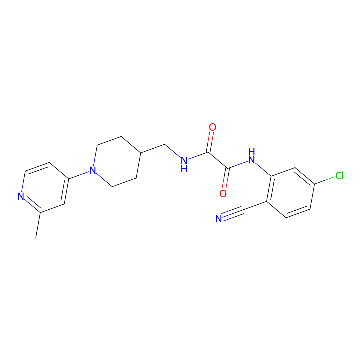 N1-(5-chloro-2-cyanophenyl)-N2-((1-(2-methylpyridin-4-yl)piperidin-4-yl)methyl)oxalamide molecular structure, CAS 2034468-75-0