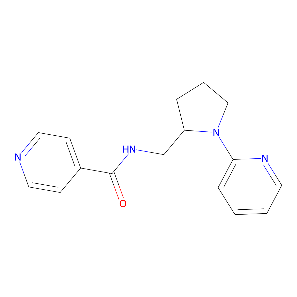 N-((1-(pyridin-2-yl)pyrrolidin-2-yl)methyl)isonicotinamide molecular structure, CAS 2034468-77-2