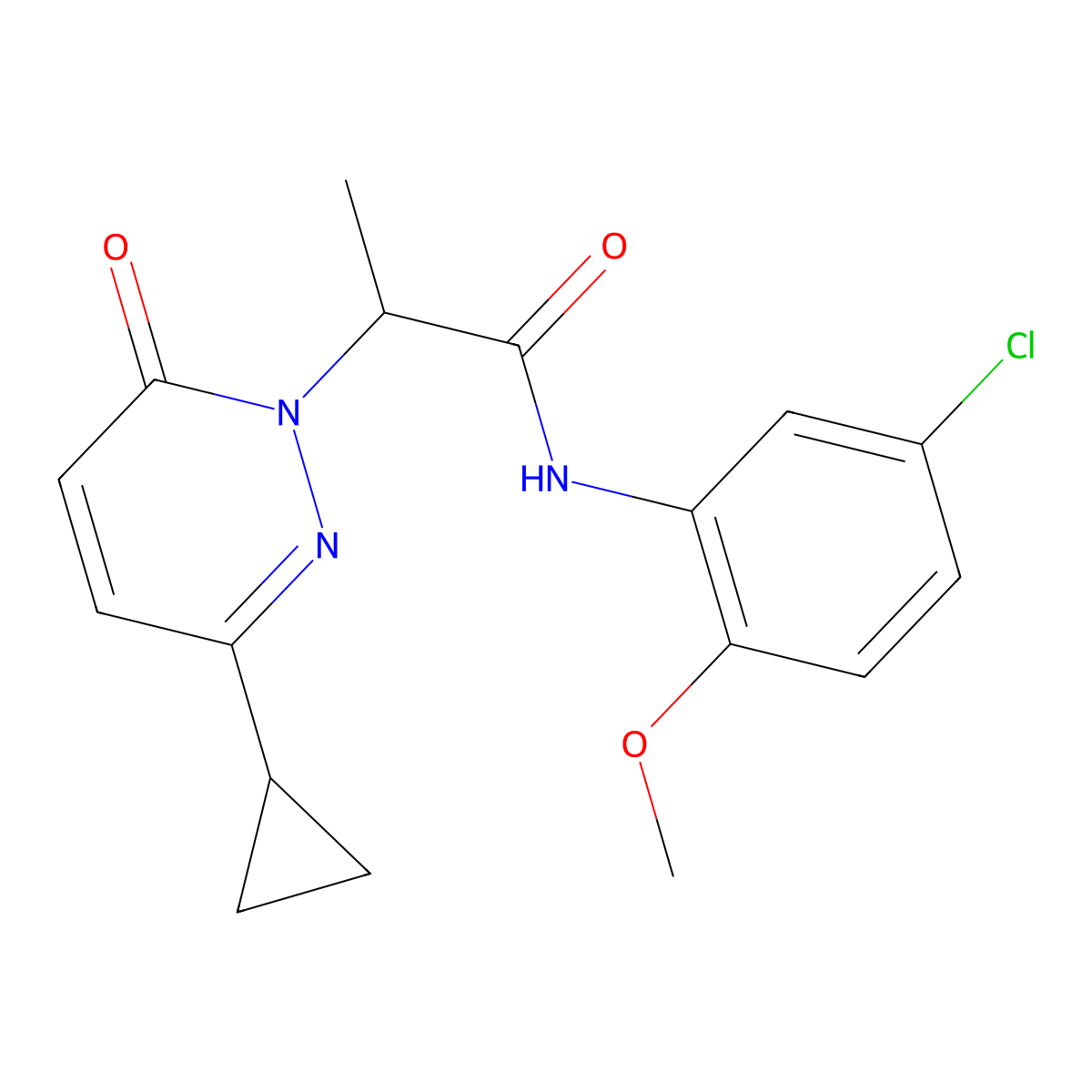 N-(5-chloro-2-methoxyphenyl)-2-(3-cyclopropyl-6-oxopyridazin-1(6H)-yl)propanamide molecular structure, CAS 2034468-78-3