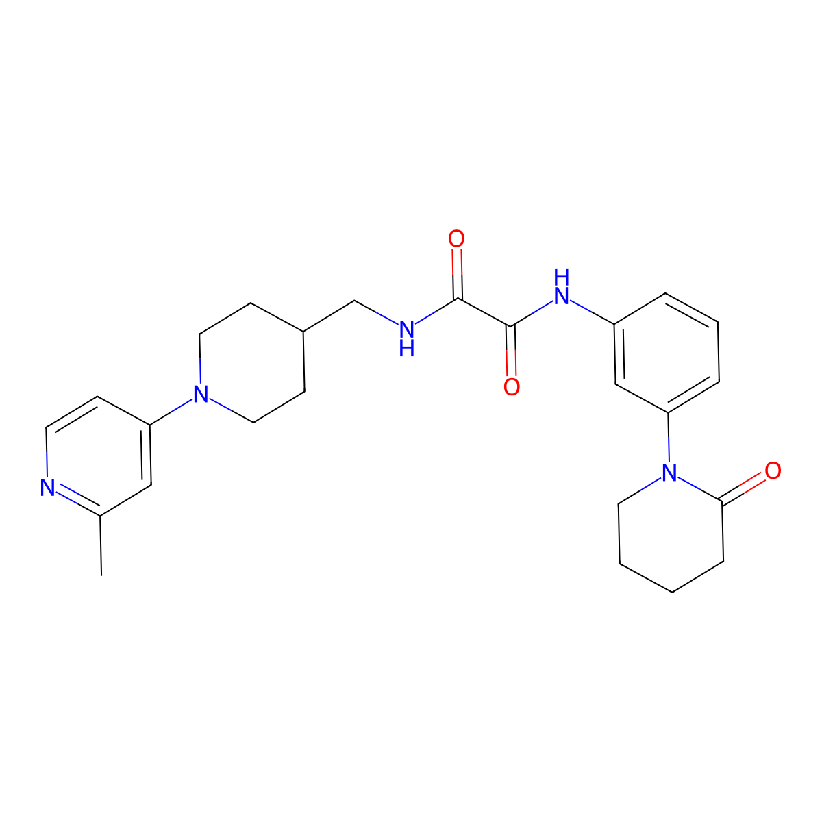 N1-((1-(2-methylpyridin-4-yl)piperidin-4-yl)methyl)-N2-(3-(2-oxopiperidin-1-yl)phenyl)oxalamide molecular structure, CAS 2034468-82-9