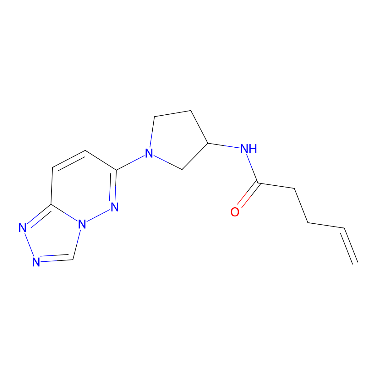 N-(1-([1,2,4]triazolo[4,3-b]pyridazin-6-yl)pyrrolidin-3-yl)pent-4-enamide molecular structure, CAS 2034468-84-1