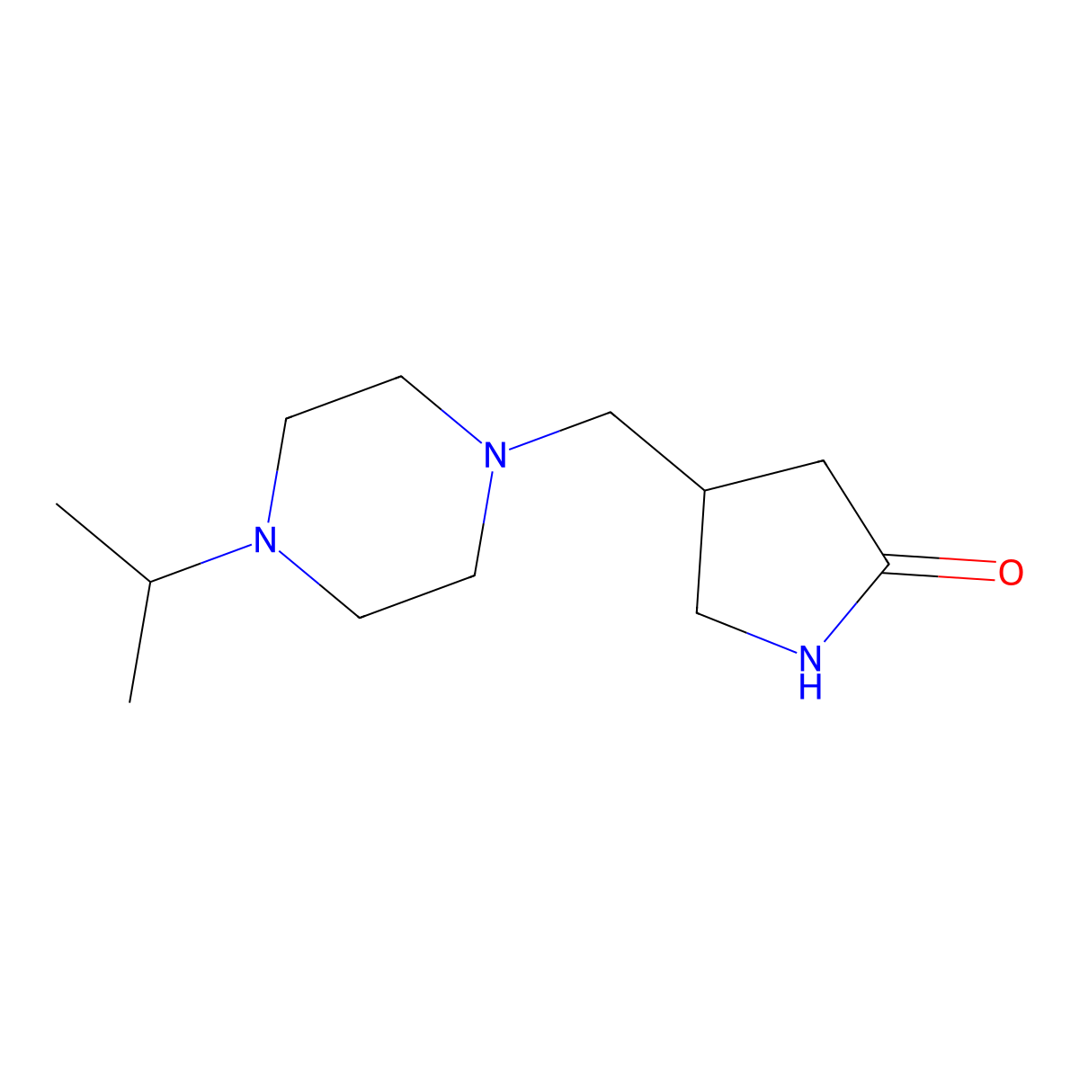 4-((4-Isopropylpiperazin-1-yl)methyl)pyrrolidin-2-one molecular structure, CAS 2034469-12-8