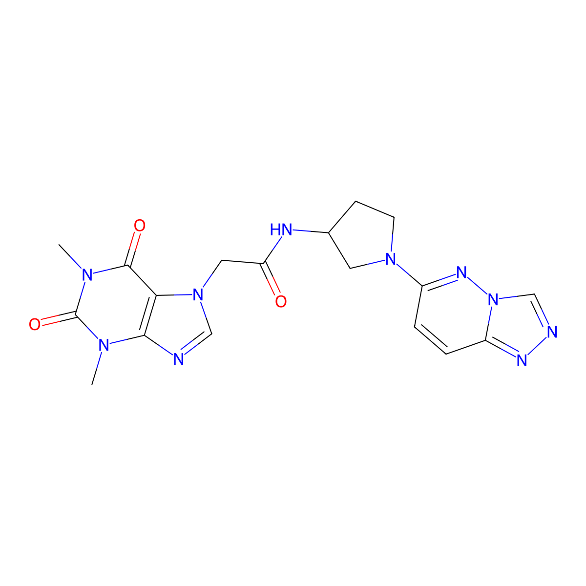 N-(1-([1,2,4]triazolo[4,3-b]pyridazin-6-yl)pyrrolidin-3-yl)-2-(1,3-dimethyl-2,6-dioxo-2,3-dihydro-1H-purin-7(6H)-yl)acetamide molecular structure, CAS 2034469-24-2