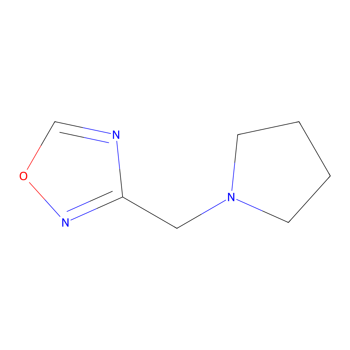 3-(Pyrrolidin-1-ylmethyl)-1,2,4-oxadiazole molecular structure, CAS 2034469-26-4