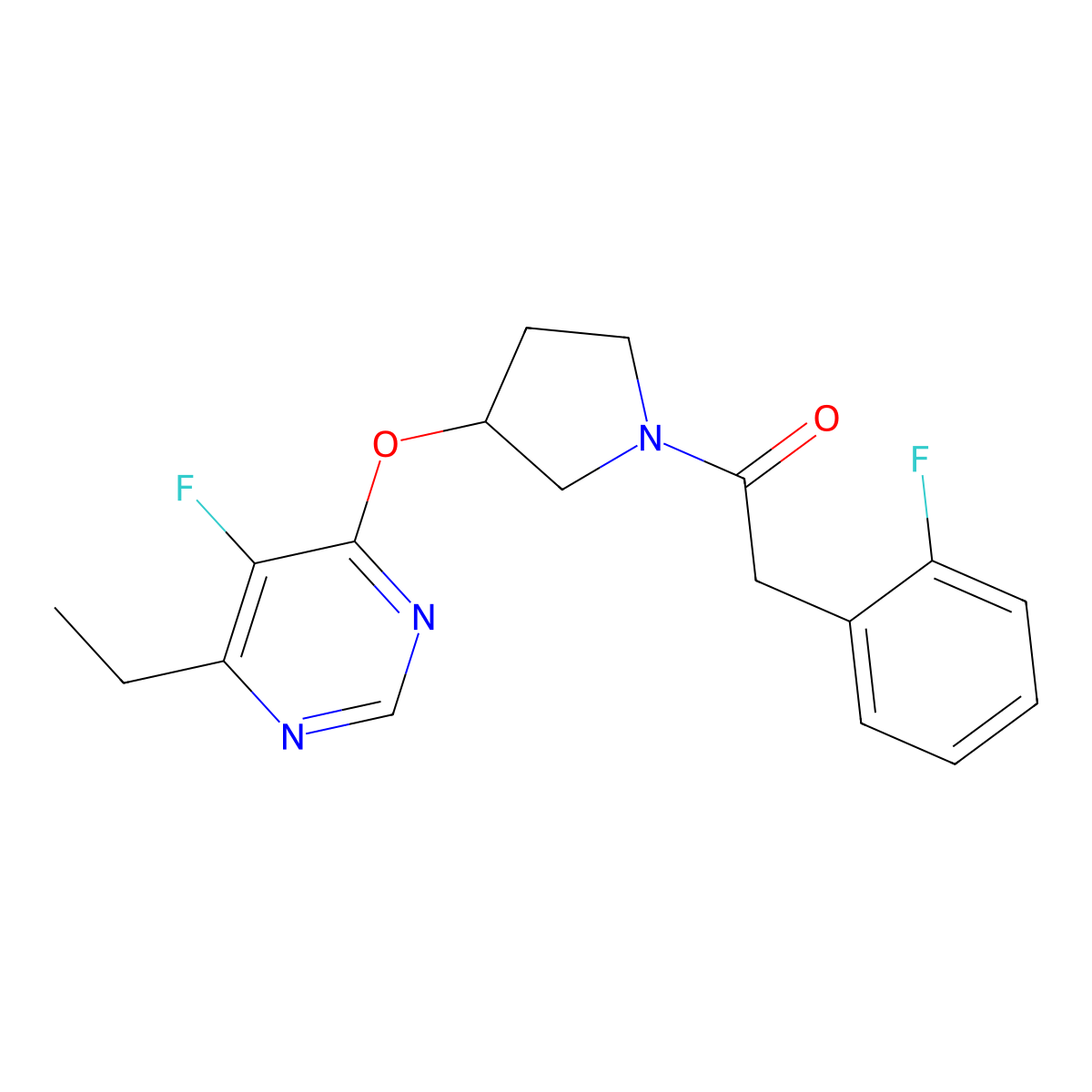 1-(3-((6-Ethyl-5-fluoropyrimidin-4-yl)oxy)pyrrolidin-1-yl)-2-(2-fluorophenyl)ethanone molecular structure, CAS 2034469-30-0