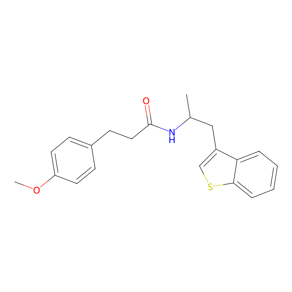 N-(1-(benzo[b]thiophen-3-yl)propan-2-yl)-3-(4-methoxyphenyl)propanamide molecular structure, CAS 2034469-31-1