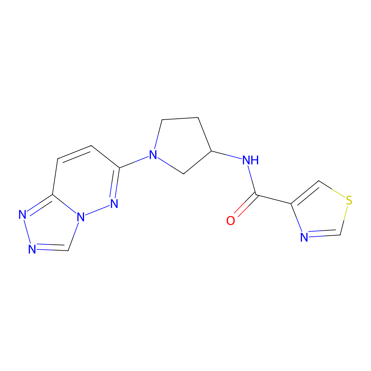 N-(1-([1,2,4]triazolo[4,3-b]pyridazin-6-yl)pyrrolidin-3-yl)thiazole-4-carboxamide molecular structure, CAS 2034469-37-7