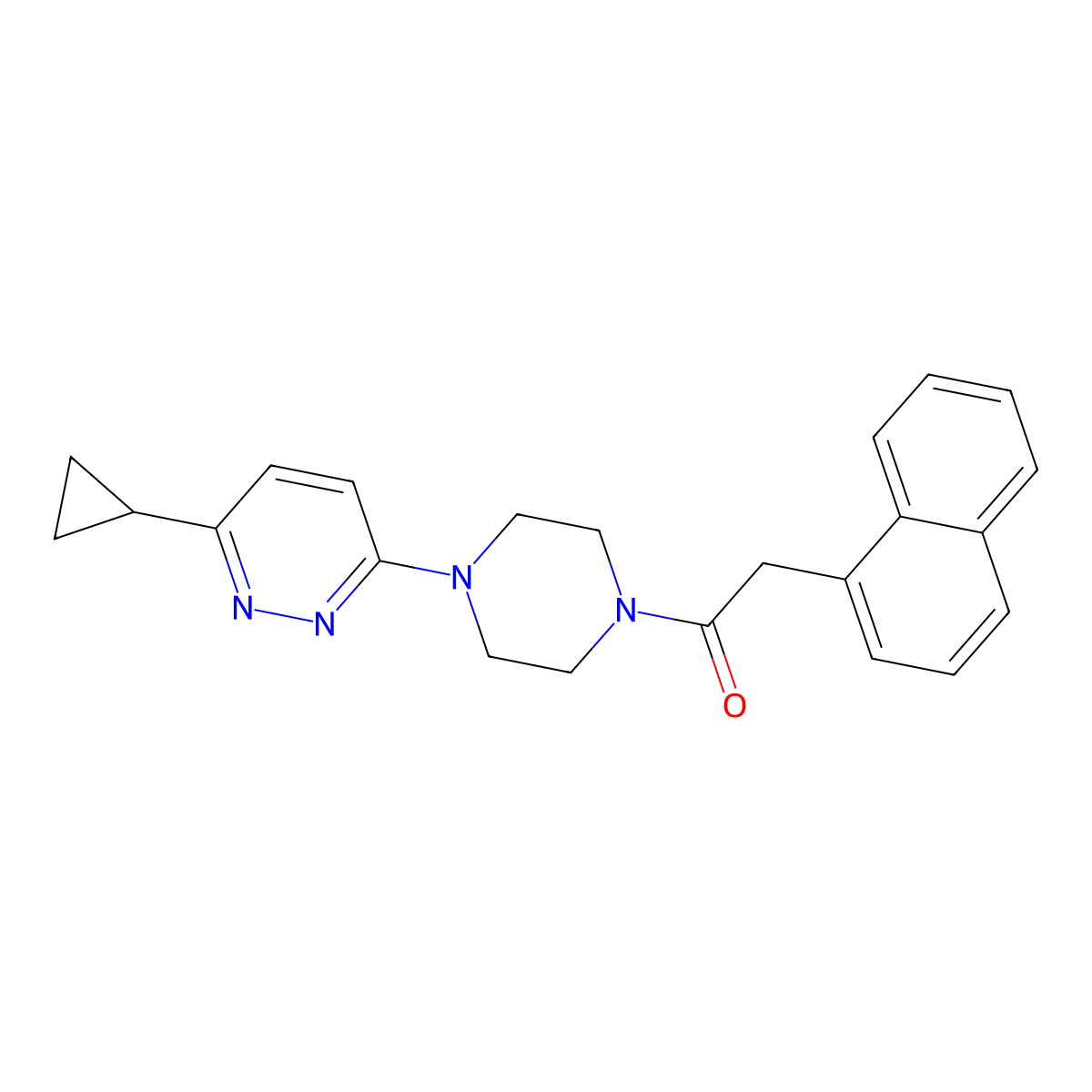 1-[4-(6-Cyclopropylpyridazin-3-yl)piperazin-1-yl]-2-(naphthalen-1-yl)ethan-1-one molecular structure, CAS 2034469-50-4