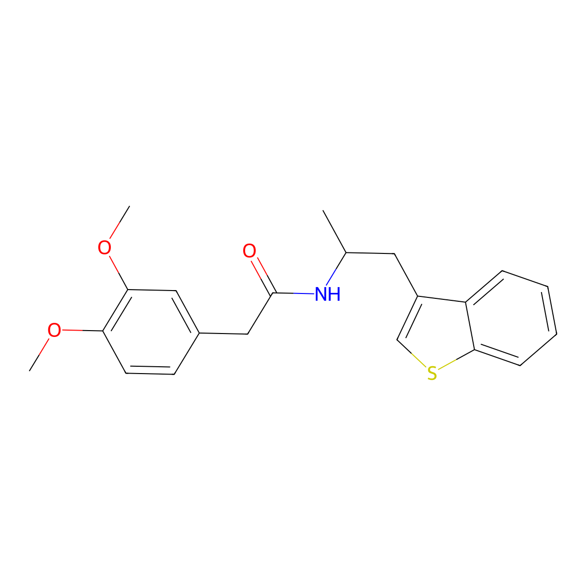 N-(1-(benzo[b]thiophen-3-yl)propan-2-yl)-2-(3,4-dimethoxyphenyl)acetamide molecular structure, CAS 2034469-51-5