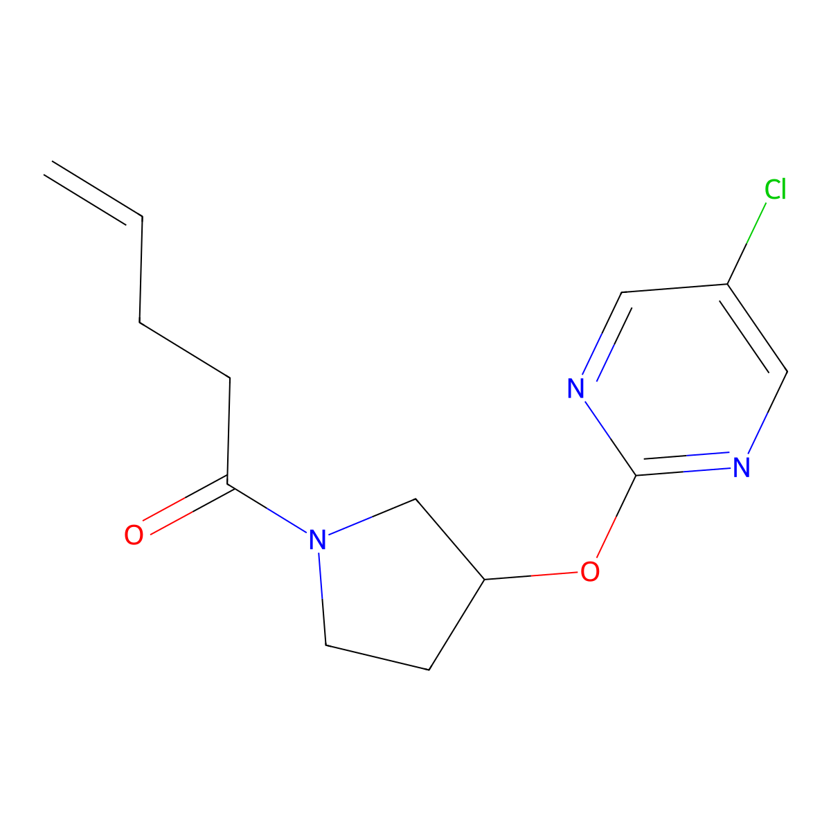1-(3-((5-Chloropyrimidin-2-yl)oxy)pyrrolidin-1-yl)pent-4-en-1-one molecular structure, CAS 2034469-88-8