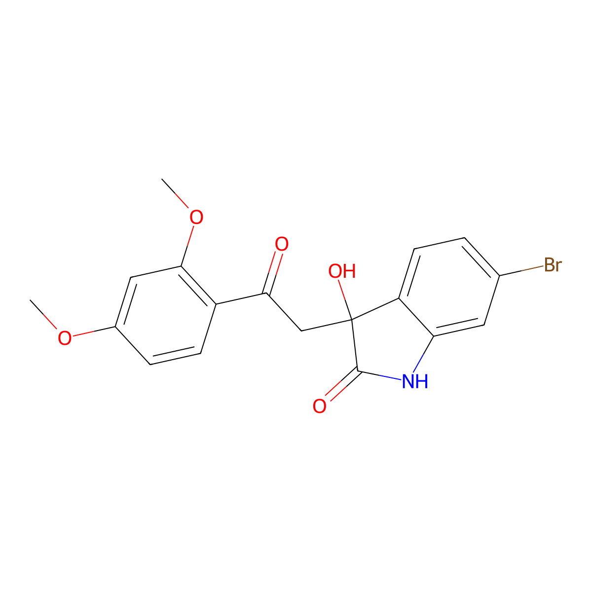 6-Bromo-3-(2-(2,4-dimethoxyphenyl)-2-oxoethyl)-3-hydroxyindolin-2-one molecular structure, CAS 2034469-94-6