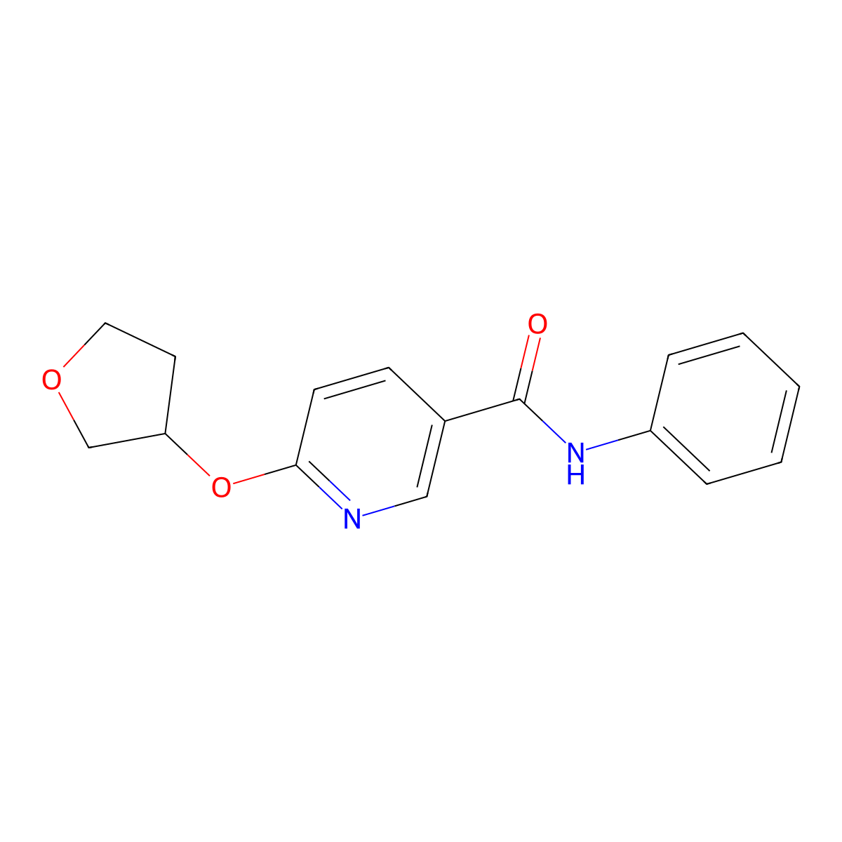 N-phenyl-6-((tetrahydrofuran-3-yl)oxy)nicotinamide molecular structure, CAS 2034469-98-0