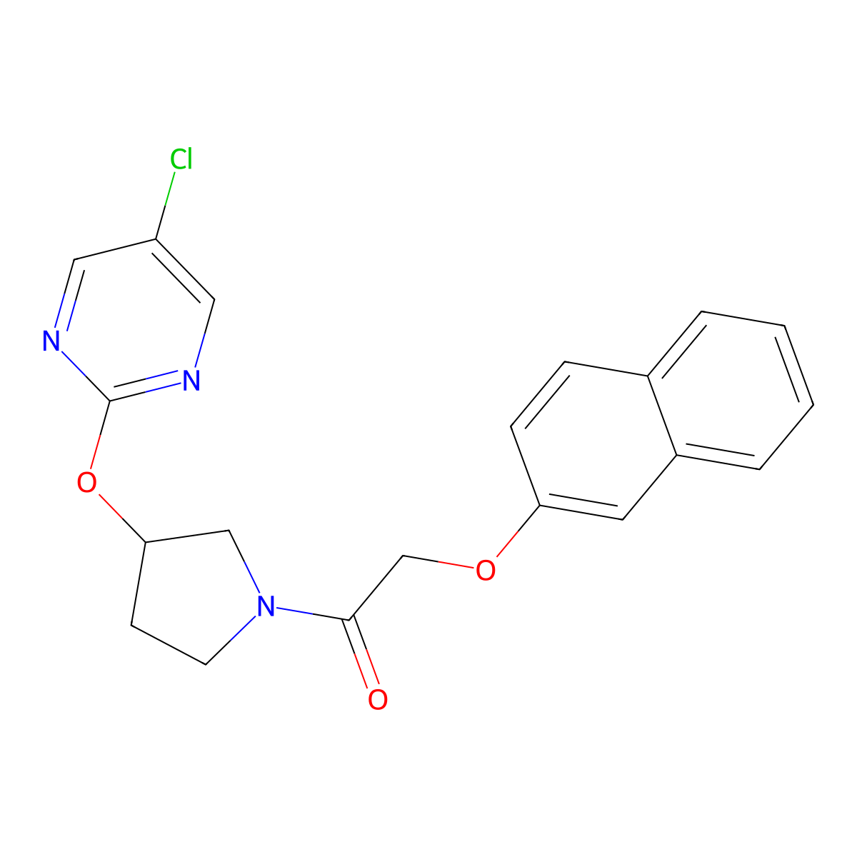 1-(3-((5-Chloropyrimidin-2-yl)oxy)pyrrolidin-1-yl)-2-(naphthalen-2-yloxy)ethanone molecular structure, CAS 2034469-99-1