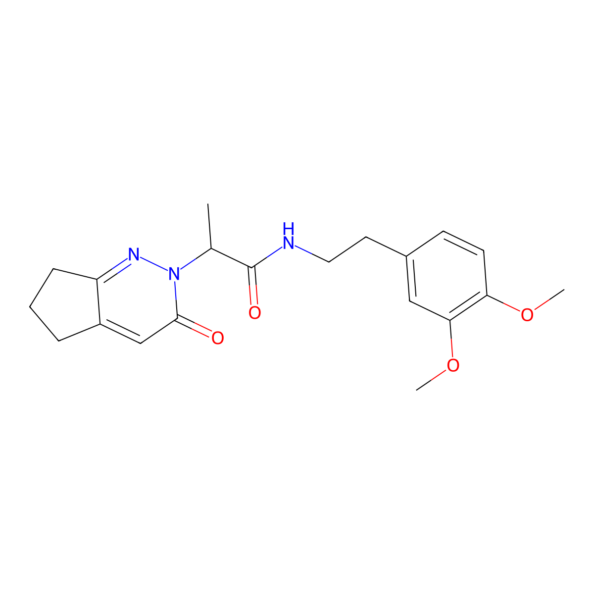 N-(3,4-dimethoxyphenethyl)-2-(3-oxo-3,5,6,7-tetrahydro-2H-cyclopenta[c]pyridazin-2-yl)propanamide molecular structure, CAS 2034470-06-7