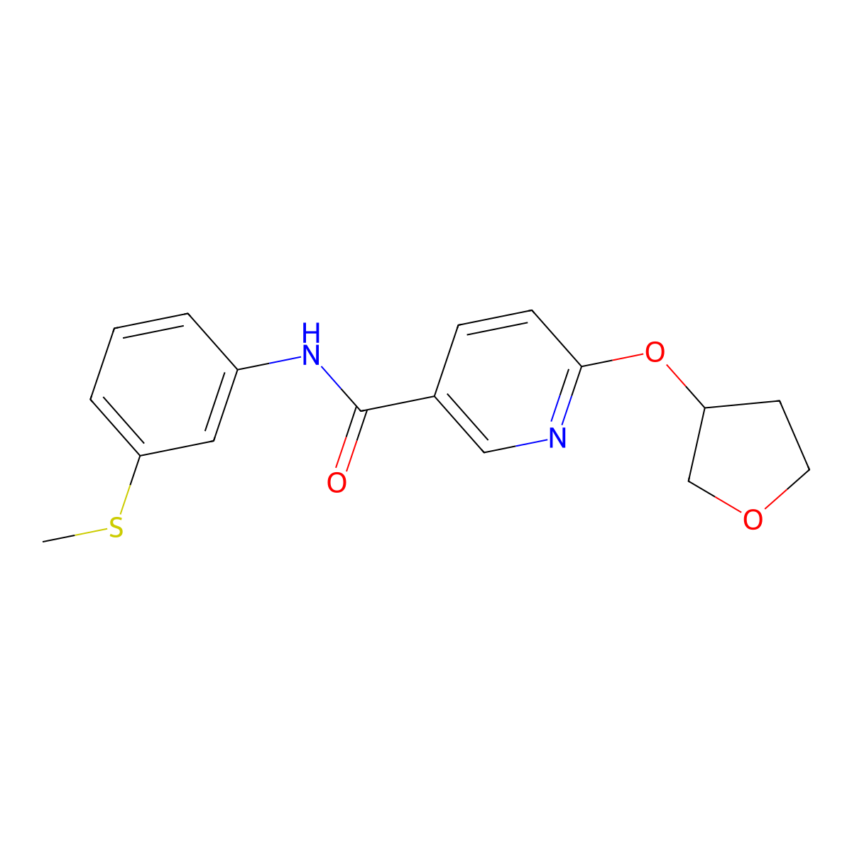 N-(3-(methylthio)phenyl)-6-((tetrahydrofuran-3-yl)oxy)nicotinamide molecular structure, CAS 2034470-10-3